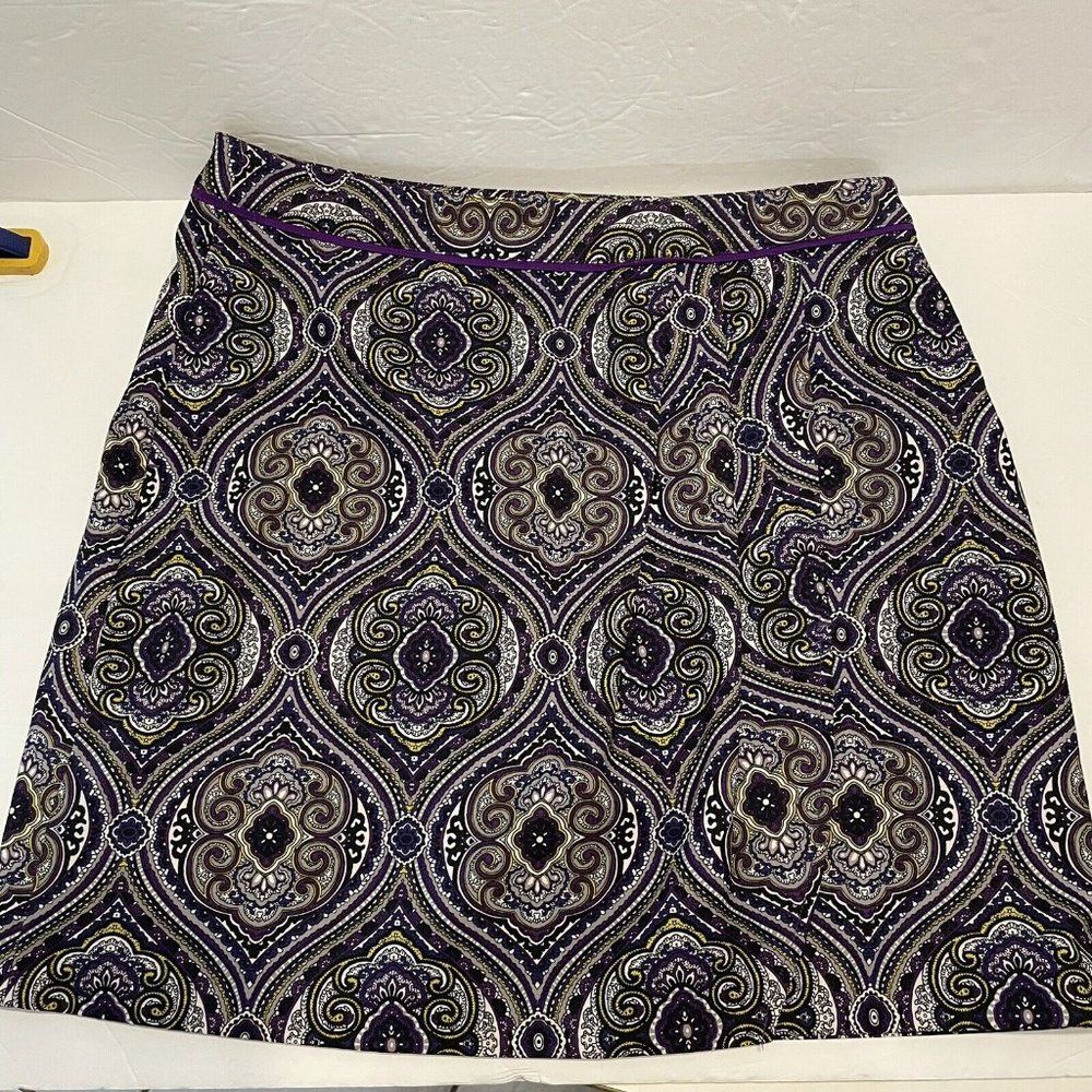 EP Pro Ladies Sz 10 Golf Tennis skort Colorful Stretch Geometric Zipper Pockets